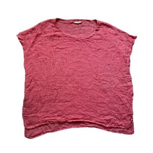 Eileen Fisher 100% Linen‎ Casual Top Pink Size M Petite
